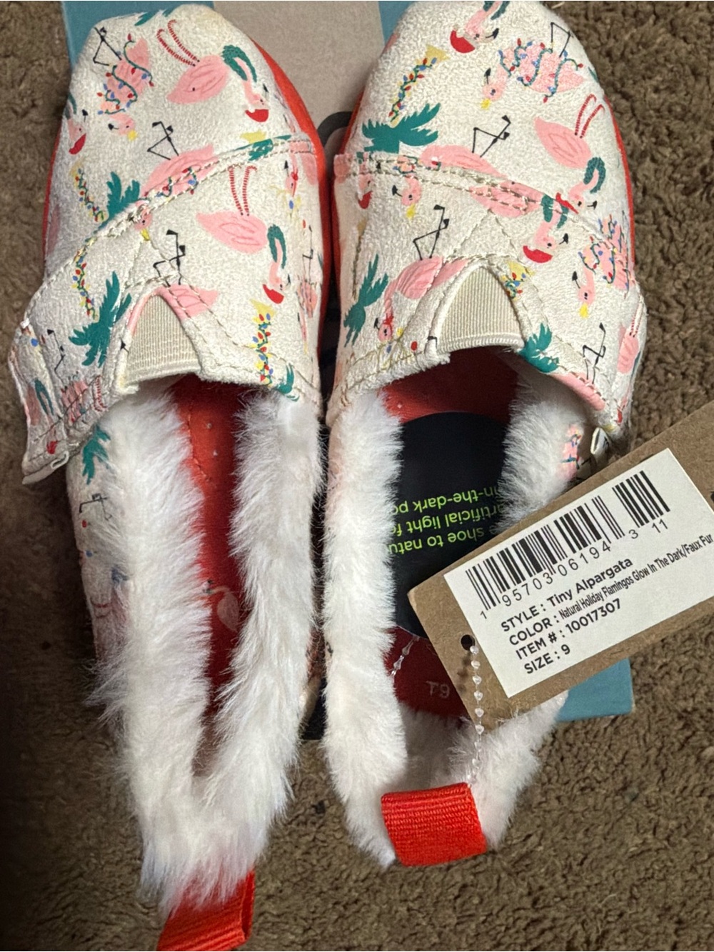 Toms Kids Tiny Alpargata Flamingo Print Pink & Teal